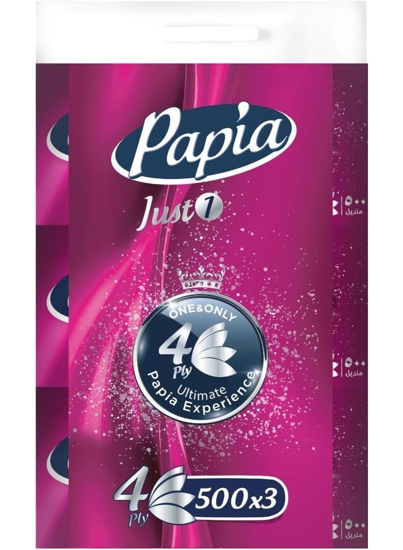 بابيا مناديل وجه بابيا - عبوة متعددة - 4 طبقات - 500 × 3 - Image 2